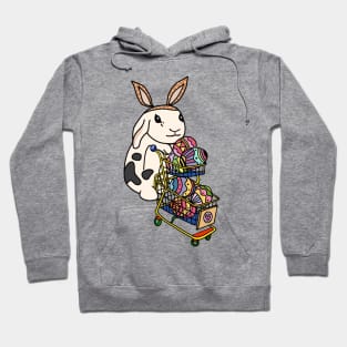 Mini Lop Rabbit Bunny Doing Groceries Shopping on Easter Celebration Hoodie